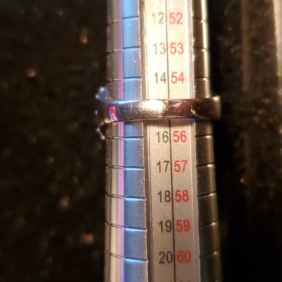 14kt white gold diamond and sapphire ring sz 7.25 - Picture 9 of 16